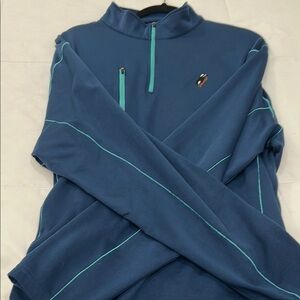 Peter Millar Blue Zip Up Sweater